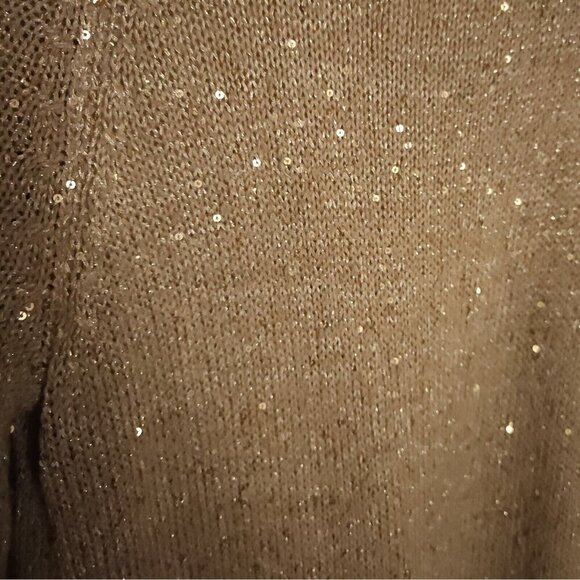 Zara Women's Gold Sparkle Sweater With Silky Back Detail Medium - Picture 3 of 9